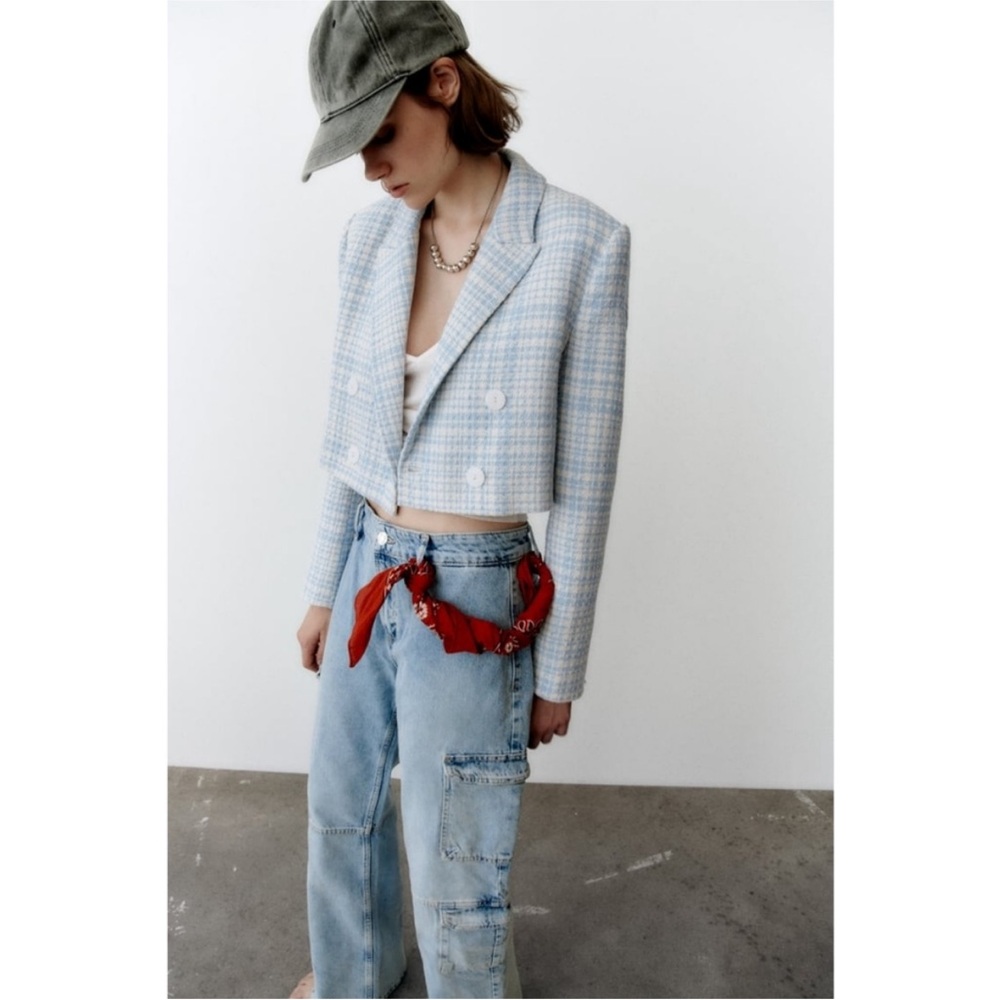 Zara cropped tweed jacket